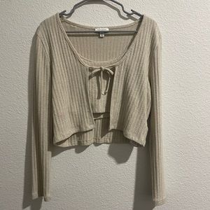 TOPSHOP Cozy Rib Tie Cardigan and Crop Top
